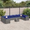 vidaXL Patio Lounge Set Grey PE rattan Medium Modular Patio Lounge Set
