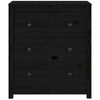 vidaXL Sideboard Black Solid pine wood 27.6 x 13.8 x 31.5 in Sideboard