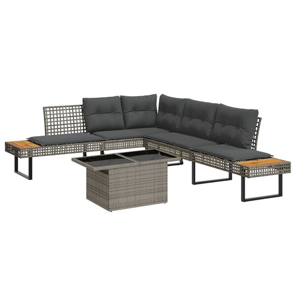vidaXL Garden Sofa Set Dark Grey