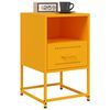 vidaXL Bedside Cabinet Set of 2 Mustard Yellow Steel Small