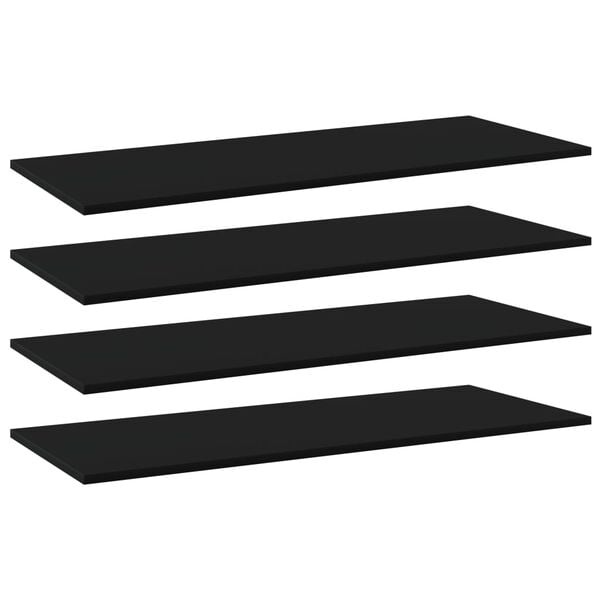 vidaXL Shelf Set of 4 Black Engineered wood Medium Simplistic