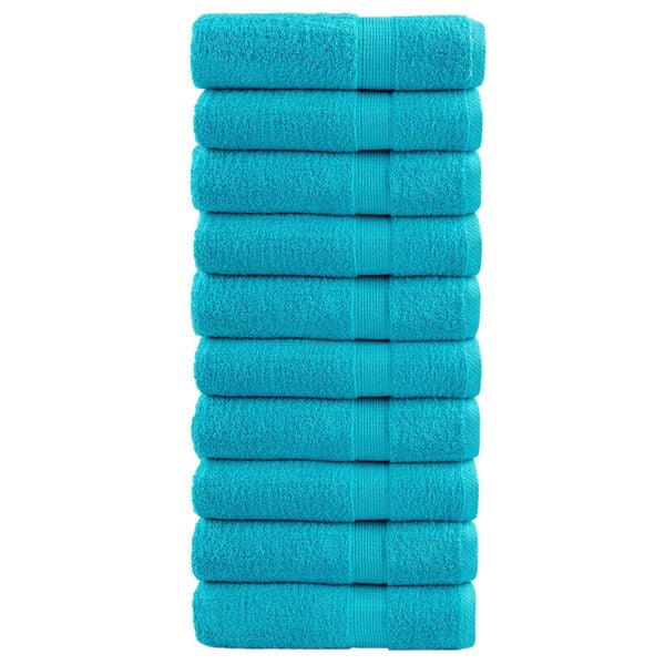 vidaXL Bath Towel Set of 10 Turquoise 100% ring-spun cotton