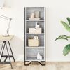 vidaXL Bookcase Grey Sonoma Engineered wood, Metal Slim Bookcase