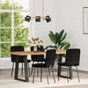 vidaXL Dining Chair Set of 4 Black Velvet, Plywood, Metal Standard