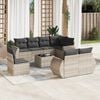 vidaXL Garden Sofa Set Light Gray PE Rattan Large Modular