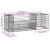 vidaXL Garden Bench With Gabion Basket Natural brown wood and grey steel