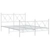 vidaXL Bed Frame White Steel 55.1 x 74.8 in / Double Bed Frame