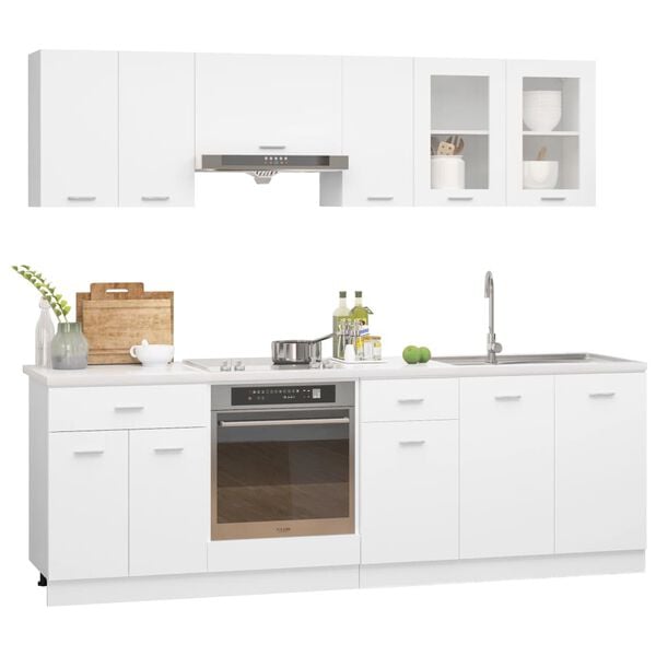 vidaXL Kitchen Cabinet Set White Engineered Wood Standard