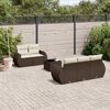 vidaXL Garden Sofa Set Brown, Cream White