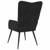 vidaXL Relaxing Chair Black Velvet (100% polyester), steel Medium