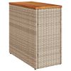 vidaXL Garden Side Table Beige and brown PE rattan Small Adjustable Feet
