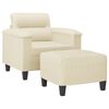 vidaXL Sofa Chair with Footstool Cream 23.6" Faux Leather