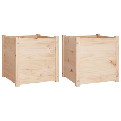 vidaXL Garden Planters 2 pcs 19.7"x19.7"x19.7" Solid Wood Pine