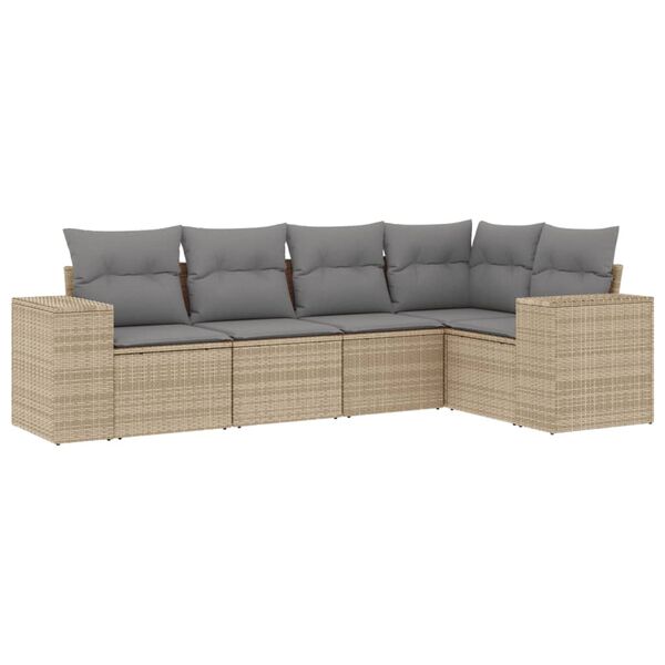 vidaXL Garden Sofa Set Beige, Light Gray