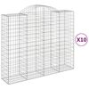 vidaXL Gabion Basket Set of 10 Silver Galvanized Iron Large