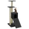 vidaXL Cat Tree Dark grey Engineered wood, plush, sisal Medium
