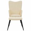 vidaXL Relaxing Chair With Stool Cream Fabric (100% polyester), steel