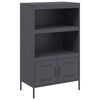 vidaXL Highboard Anthracite Steel 26.8 x 15.4 x 44.5 in Highboard