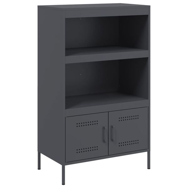 vidaXL Highboard Anthracite Steel 26.8 x 15.4 x 44.5 in Highboard