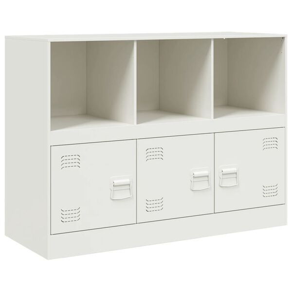 vidaXL Sideboard White Cold-rolled Steel Medium Modern Cabinet