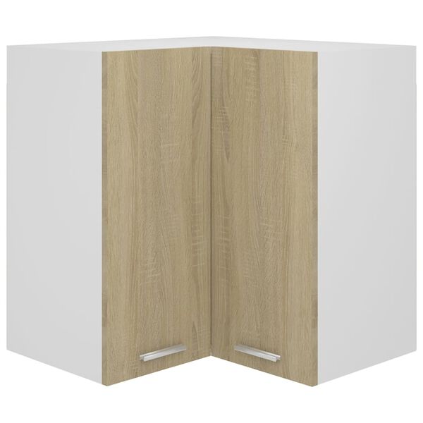 vidaXL Hanging Corner Cabinet Sonoma oak Engineered wood Corner Size