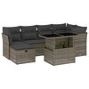 vidaXL Garden Sofa Set Grey PE Rattan Large Adjustable Armrests