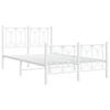 vidaXL Bed Frame White Steel 47.2 x 74.8 in Bed Frame Rectangular