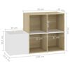 vidaXL Hall Shoe Cabinet White and Sonoma Oak Engineered wood Medium