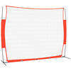 vidaXL Portable Baseball Net Red&Black 145.3x42.1x106.7" Steel&Polyester