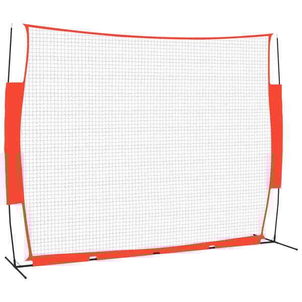 vidaXL Portable Baseball Net Red&Black 145.3x42.1x106.7" Steel&Polyester