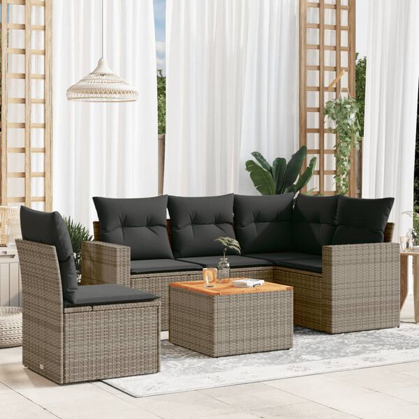 vidaXL Garden Sofa Set Grey