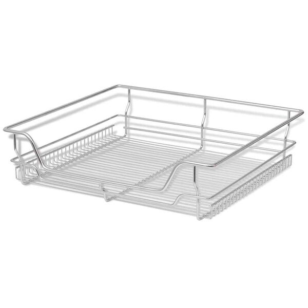 vidaXL Pull-Out Wire Baskets 2 pcs Silver 23.6"
