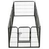 vidaXL Dog Playpen Black Powder-Coated Steel