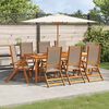 vidaXL Folding Garden Chair Set of 8 Taupe Solid Acacia wood Medium