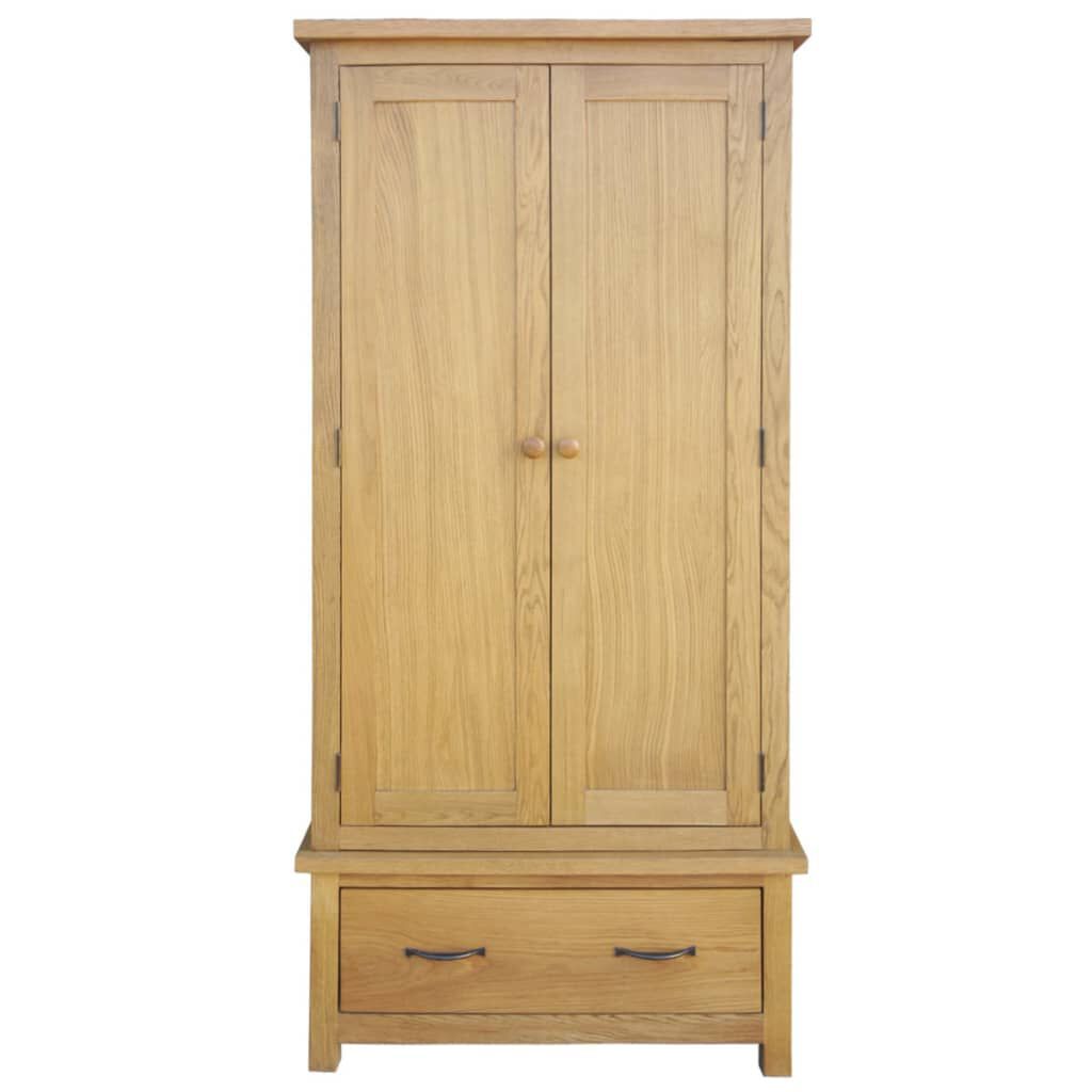 Auxiliary cupboard 2 door 2 drawer wardrobe with rack oak colour 