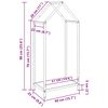 vidaXL Firewood Rack White 15.7x9.8x35.4" Cold-rolled steel