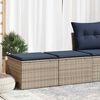 vidaXL 2 Piece Patio Sofa Set with Cushions Gray Poly Rattan Acacia
