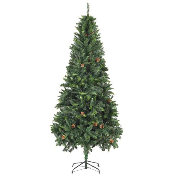 vidaXL Christmas Tree Green PVC, Iron, Plastic 82.7 in
