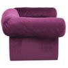 vidaXL Dog Sofa Burgundy Plush, solid pinewood 29.5 x 19.7 x 15 in
