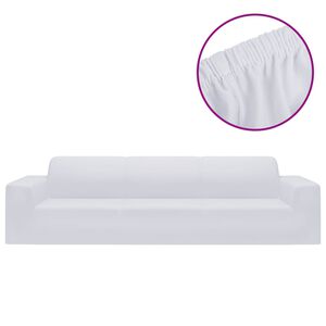 vidaXL Couch Slipcover White 100% Polyester jersey Large