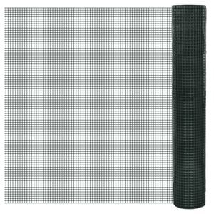 vidaXL Chicken Wire Fence Galvanized with PVC Coating 82'x3.3' Green