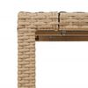 vidaXL Garden Table Beige Poly rattan, powder-coated steel, tempered glass