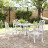 vidaXL Garden Dining Set White Cast Aluminum Medium Durable