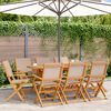 vidaXL Garden Chair Set of 8 Taupe Solid Acacia wood Medium Foldable