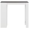 vidaXL Bar Table White with grey top Engineered wood Medium Bar Table