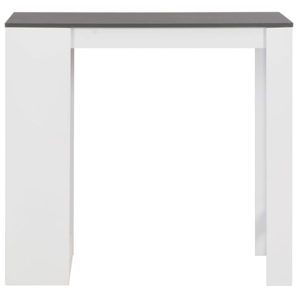 vidaXL Bar Table White with grey top Engineered wood Medium Bar Table