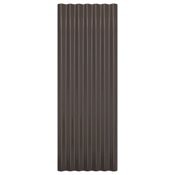 vidaXL Roof Panels 12 pcs Galvanized Steel Brown 39.4"x14.2"