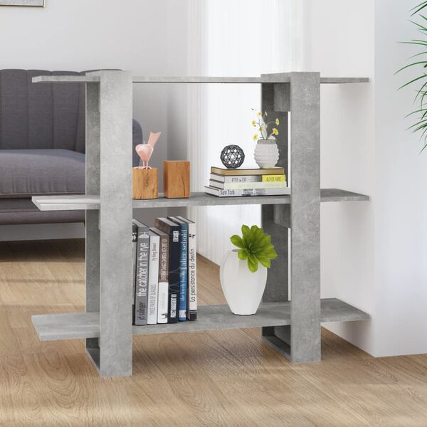 vidaXL Book Cabinet Concrete Grey Engineered wood Medium Book Cabinet
