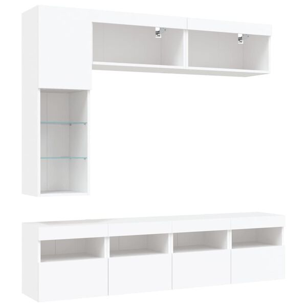 vidaXL TV Wall Cabinet Set White Engineered wood Large