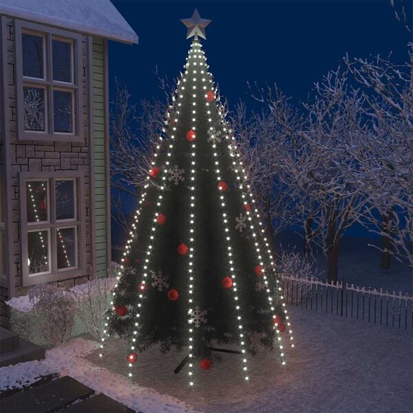 vidaXL Tree Light Cold white PVC Fits trees up to 196.9 inches